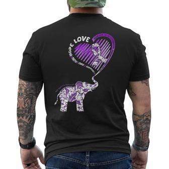 Cute Elephant With Heart Rett Syndrome Awareness Men's T-shirt Back Print - Seseable