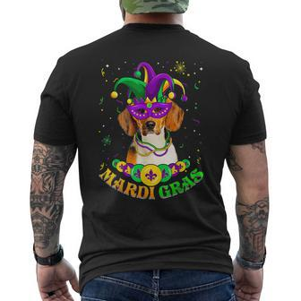 Cute Mardi Gras Beagle Dog Dad Dog Mom Mask Beads Mens Back Print T-shirt