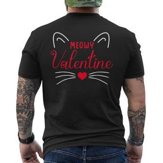Cute Meowy Valentine Cat Lovers Valentines Day Men's T-shirt Back Print - Seseable