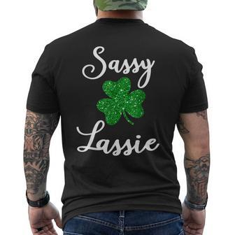 Cute Sassy Lassie Shirt Irish Shamrock St Patricks Day Men's Back Print T-shirt | Mazezy