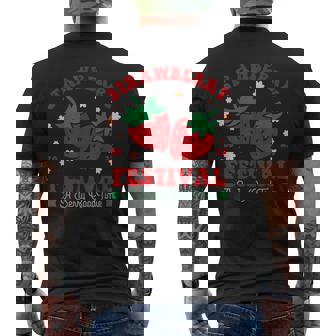 Cute Strawberry Farmer Strawberry Lover Fruit Lovers Vintage Men's Back Print T-shirt | Mazezy