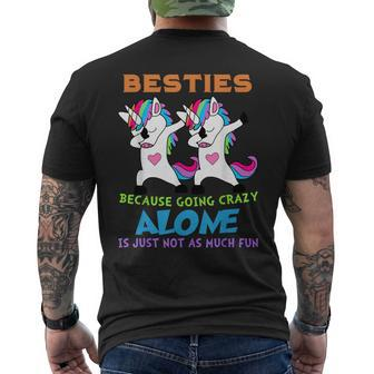 Cute Unicorn Besties Best Friends For Ever Mens Back Print T-shirt - Seseable