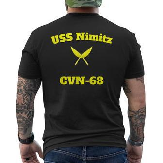 Cvn-68 Uss Nimitz Aircraft Carrier Yn Men's T-shirt Back Print - Seseable