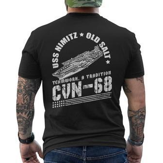 Cvn68 Uss Nimitz Aircraft Carrier Navy Cvn-68 Men's T-shirt Back Print - Seseable