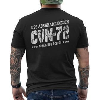 Cvn72 Uss Abraham Lincoln Aircraft Carrier Navy Cvn-72 Men's T-shirt Back Print - Seseable