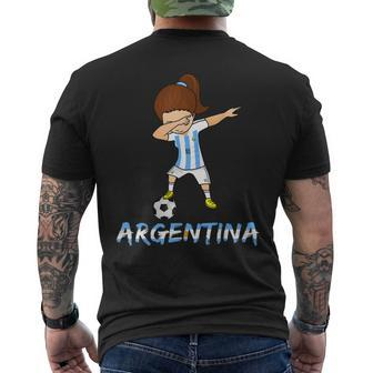 Dabbing Argentina Soccer Girl 2018 Football Jersey Men's Back Print T-shirt | Mazezy