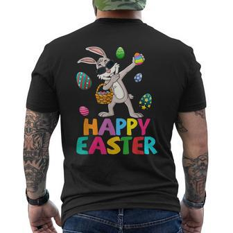 Dabbing Rabbit Happy Easter Day Eggs Dab Boys Girls Kids Men's Back Print T-shirt | Mazezy