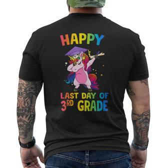 Dabbing Unicorn Happy Last Day Of 3Rd Grade Graduate Shirts Men's Back Print T-shirt | Mazezy