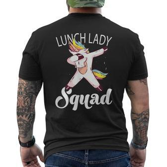 Dabbing Unicorn Lunch Lady Squad Lunch Ladies Men's Back Print T-shirt | Mazezy