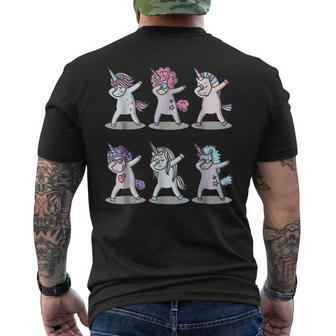 Dabbing Unicorns Shirt Unicorn Unicorn Birthday Men's Back Print T-shirt | Mazezy