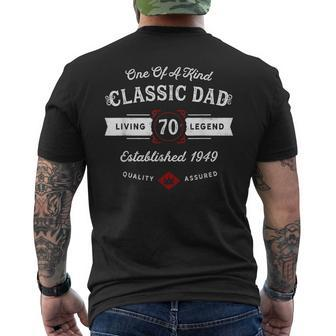 Dad 70Th Birthday T Distressed Vintage Fathers Day Men's Back Print T-shirt | Mazezy