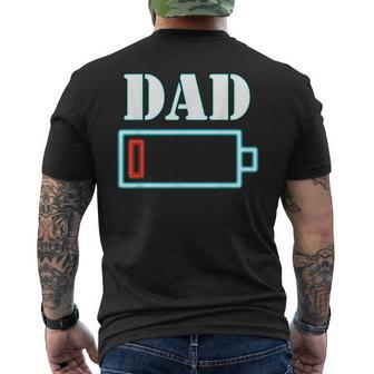 Dad Battery Low Tired Parenting Fathers Day Men's T-shirt Back Print - Thegiftio UK