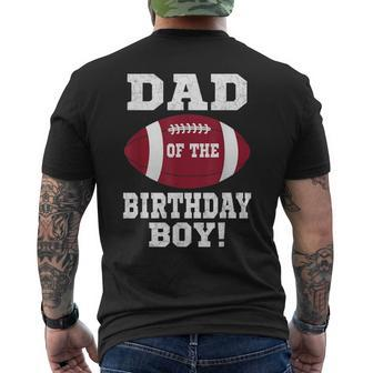Dad Of The Birthday Boy Football Lover Vintage Retro Men's T-shirt Back Print - Seseable