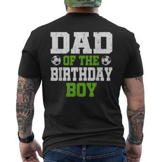 Dad Of The Birthday Boy Soccer Player Vintage Retro Men's T-shirt Back Print - Seseable