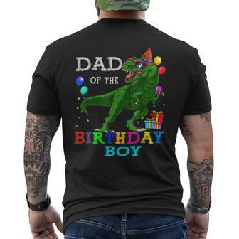 Dad Of The Birthday Boy T Rex Rawr Dinosaur Birthday Bbjsvcd Men's Back Print T-shirt | Mazezy