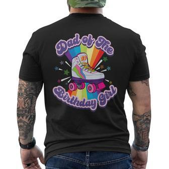 Dad Of The Birthday Girl Retro Roller Skate Men Men's T-shirt Back Print - Seseable