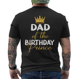 Dad Of The Birthday Prince Boy Bday Party Idea For Him Men's T-shirt Back Print - Thegiftio UK