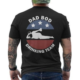 Dad Bod Drinking Team American Us Flag Vintage Fathers Day Men's T-shirt Back Print - Seseable