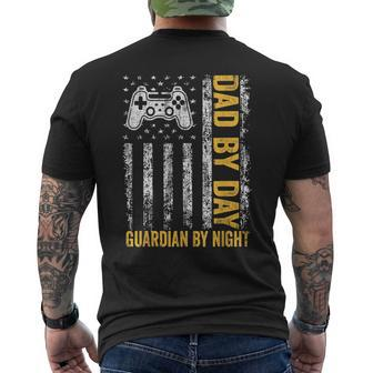 Dad By Day Guardian By Night Video Games Lover Mens Back Print T-shirt | Mazezy DE