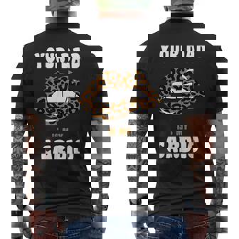 Your Dad Is My Cardio Leopard Lips Workout Hot Dad For Men's T-shirt Back Print - Thegiftio UK