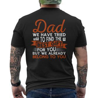 Dad Fathers Day Papa Husband Grandpa Proud Daddy Men's T-shirt Back Print - Thegiftio UK