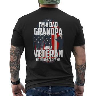 I Am A Dad Grandpa And A Veteran Nothing Scares Me Usa V2 Men's T-shirt Back Print - Seseable
