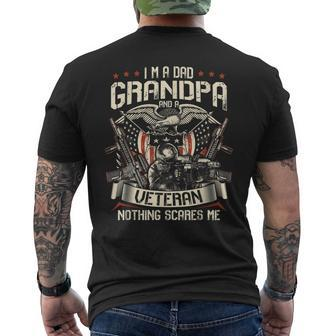I Am A Dad Grandpa And A Veteran Nothing Scares Me Usa V4 Men's T-shirt Back Print - Seseable