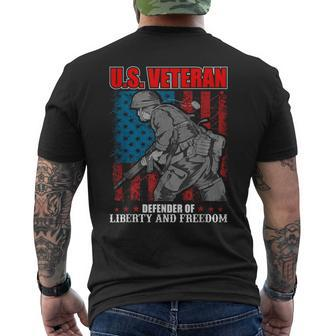I Am A Dad Grandpa And A Veteran Nothing Scares Me Usa V4 Men's T-shirt Back Print - Seseable
