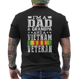 Mens Im A Dad Grandpa And Vietnam Veteran Fathers Day Men's Back Print T-shirt | Mazezy