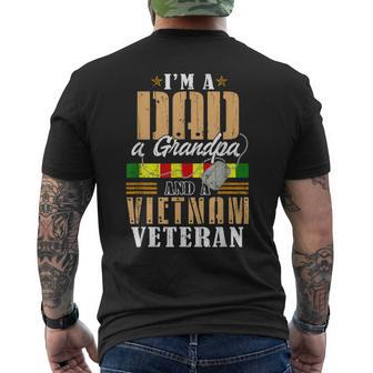 Dad Grandpa Vietnam Veteran Vintage Mens Fathers Day V2 Men's T-shirt Back Print - Seseable