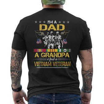 Dad Grandpa Vietnam Veteran Vintage Military Mens Men's T-shirt Back Print - Seseable