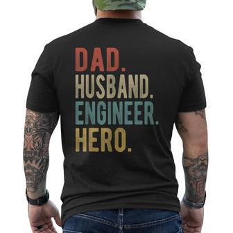 Dad Husband Engineer Hero Men's Back Print T-shirt | Mazezy