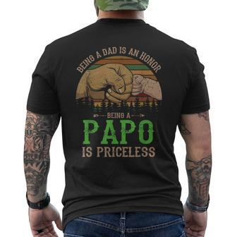 Dad Is Honor Being Papo Priceless Fathers Day Mens Back Print T-shirt | Mazezy