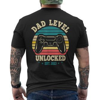 Dad Level Unlocked Est 2023 New Daddy I Leveled Up To Dad Men's T-shirt Back Print - Thegiftio UK