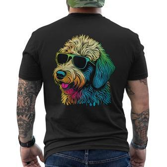 Dad Mom Cool Dog Sunglasses Goldendoodle Mens Back Print T-shirt | Mazezy