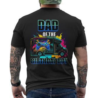 Dad Of The Birthday Boy Video Gaming Truck Gamer Party Gift For Mens Mens Back Print T-shirt | Mazezy