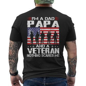Im A Dad Papa And Veteran Fathers Day Veteran Idea Men's T-shirt Back Print - Seseable