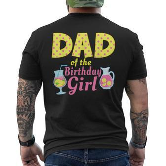 Dad Pink Lemonade First Birthday Family Outfit Lemon Party Men's Back Print T-shirt | Mazezy