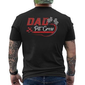 Dad Pit Crew Race Car Birthday Party Racing Men's T-shirt Back Print - Thegiftio UK