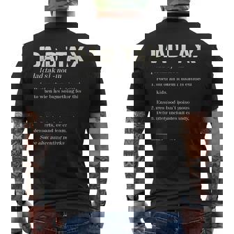 Dad Tax Definition Definition Dad Daddy Fathers Day Men's T-shirt Back Print - Thegiftio UK