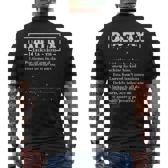 Dad Tax Dad Tax Definition Fathers Day Men's T-shirt Back Print - Thegiftio UK