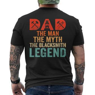 Dad The Man The Myth The Blacksmith Legend Farrier Forger Mens Back Print T-shirt - Seseable