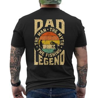 Dad The Man The Myth The Fishing Legend Fathers Day For Dad Mens Back Print T-shirt - Seseable