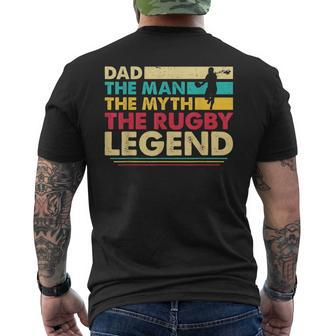 Dad The Man The Myth The Rugby Legend Gift For Mens Mens Back Print T-shirt - Seseable