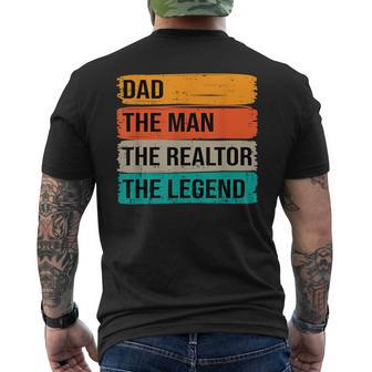 Dad The Man The Realtor The Legend Mens Back Print T-shirt - Seseable