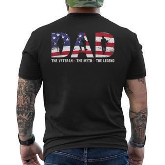 Dad The Veteran The Myth The Legend Veterans Day Mens Back Print T-shirt - Seseable