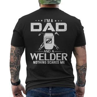 Im A Dad And Welder Fathers Day Cool Men's T-shirt Back Print - Seseable