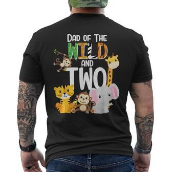 Dad Of The Wild And Two Zoo Theme Birthday Safari Jungle Men's T-shirt Back Print - Seseable