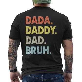 Dada Daddy Dad Bruh Fathers Day Funny Vintage Mens Back Print T-shirt - Thegiftio UK