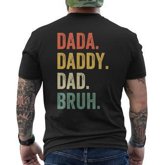 Mens Dada Daddy Dad Bruh Fathers Day Dad Life Vintage Men's T-shirt Back Print - Seseable